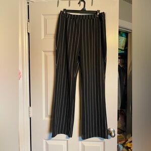 SHEIN Black and White Striped Slacks Pants